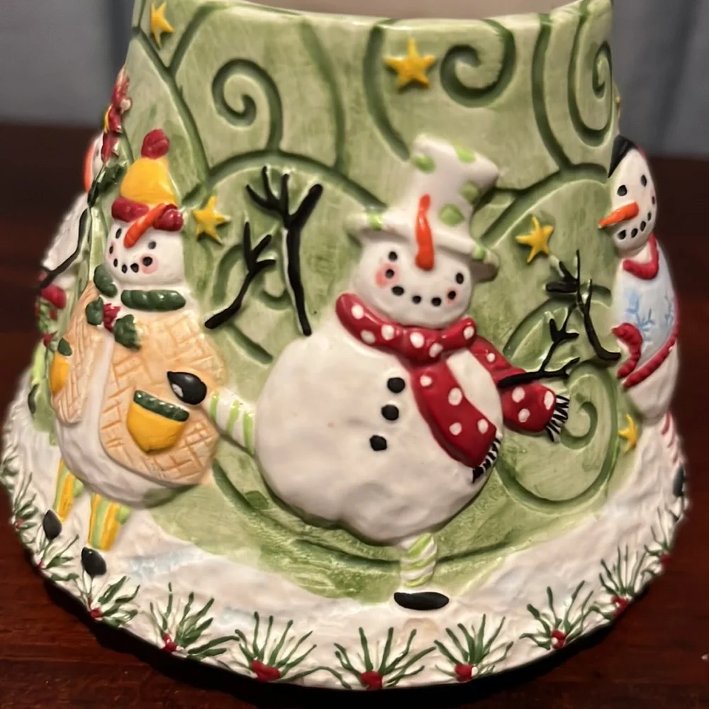 Yankee Candle Small Topper Shade Snowmen Pine